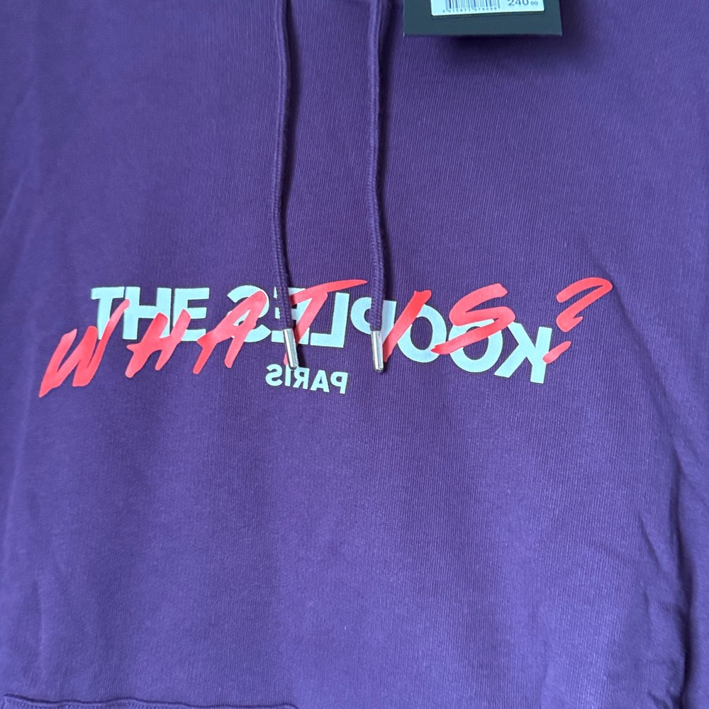 The Kooples What Is? Purple Graphic Hoodie Sweatshirt Relaxed NWT Sz XL Ret $240 - Picture 4 of 11
